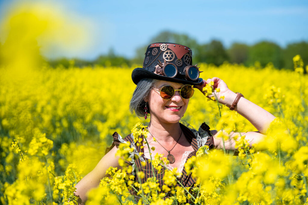 photographe portrait cholet femme costume steampunk champ