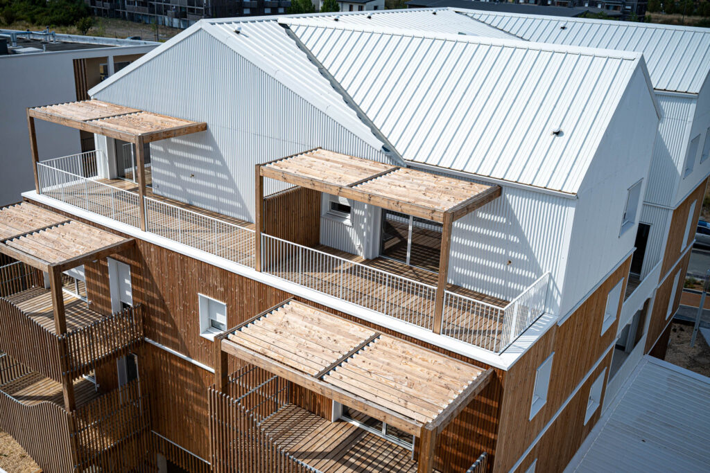 photographe architecture bâtiment moderne bois extérieur